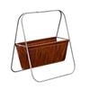 MIUZ Newspaper Magazine Rack Holder Foldable Steel Leather Storage Living Room