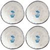 4PK LVD Natural Coconut Round Dish Bowl 13x6cm - Rabbit Blue