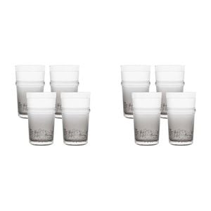 8pc Ecology Dion 400ml Hi Ball Tumbler Glassware Smoke Grey