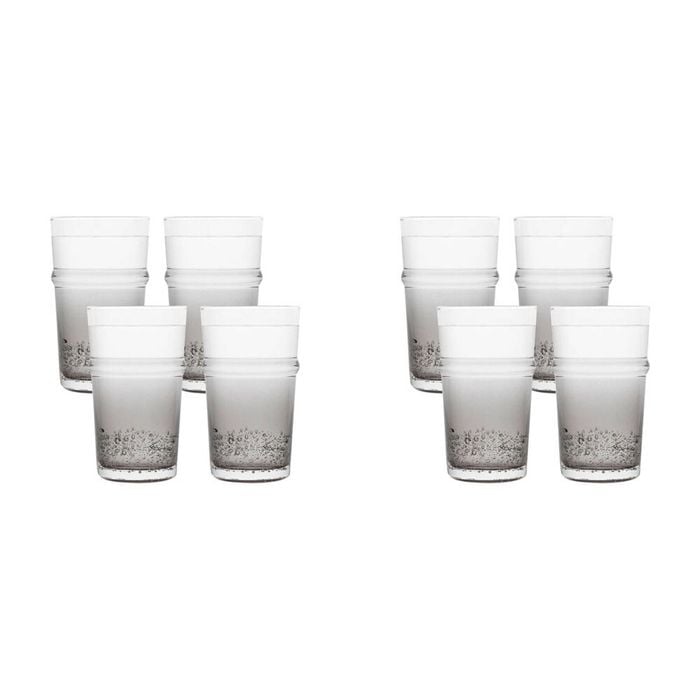 8pc Ecology Dion 400ml Hi Ball Tumbler Glassware Smoke Grey