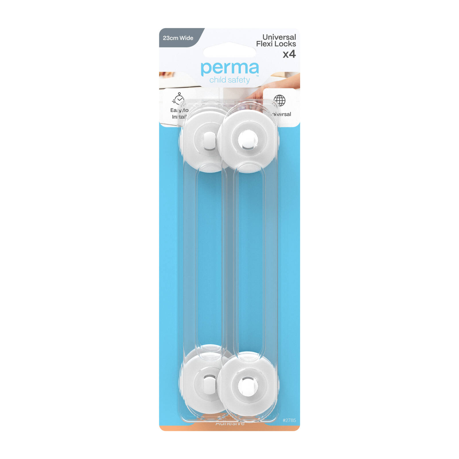 Perma Child Safety Extra Large Adhesive Flexi Locks - 4 Pack