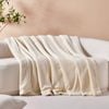 Serene Hudson Fleece And Sherpa Reverse Throw Blanket Cream 130x170cm