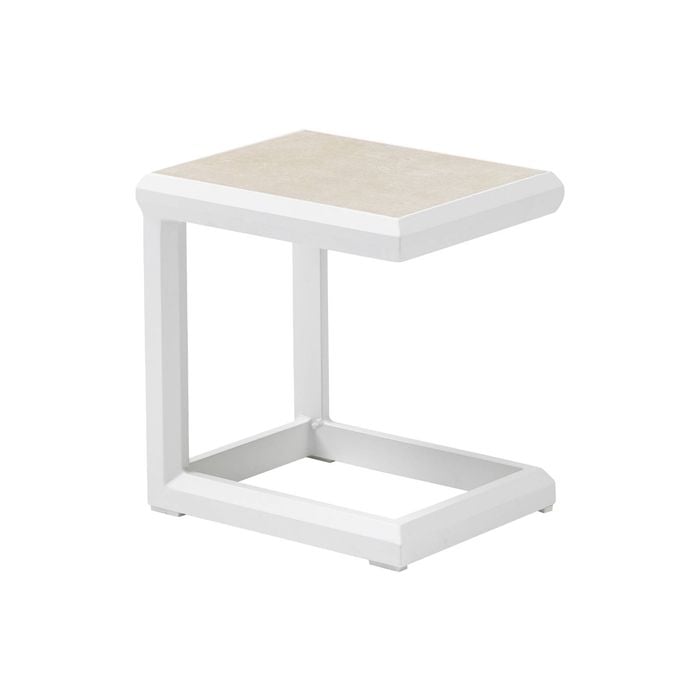 FurnitureOkay Mosman Aluminium Outdoor Side Table - White