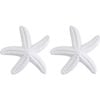 2PK LVD Starfish Ceramic Figurine Home Decor Large White
