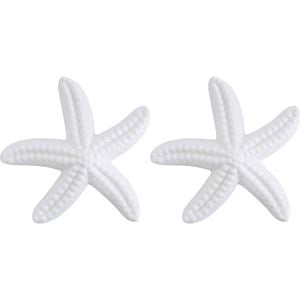 2PK LVD Starfish Ceramic Figurine Home Decor Large White