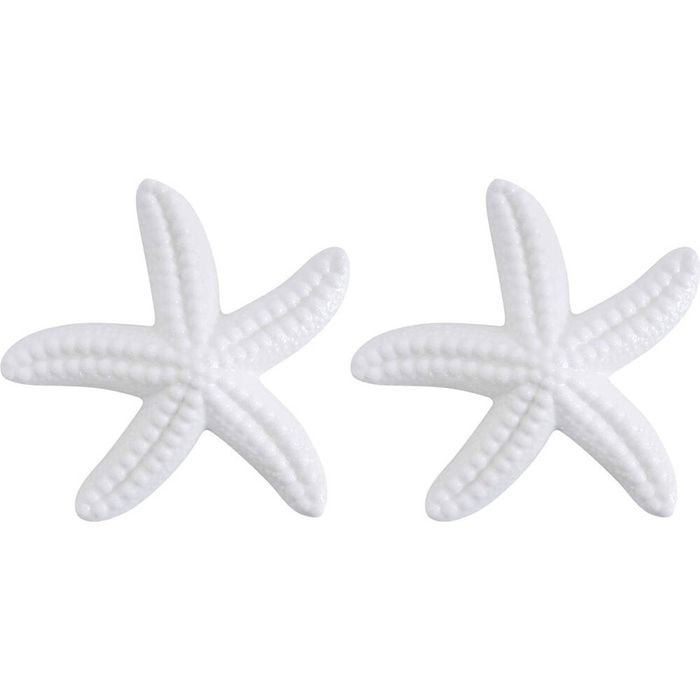 2PK LVD Starfish Ceramic Figurine Home Decor Large White