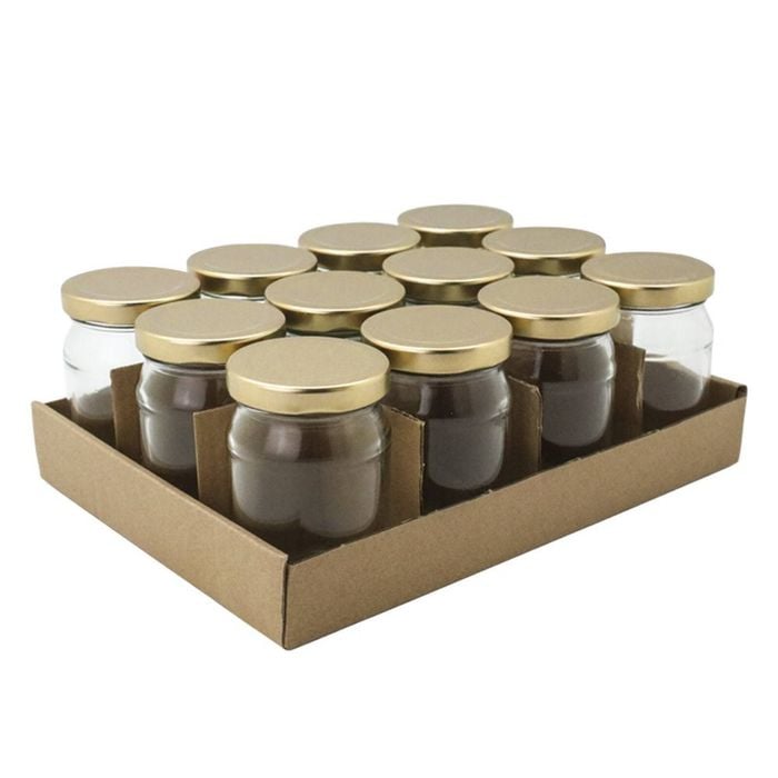 12PK Lemon & Lime Verona Glass Jar 150Ml Gold Lid