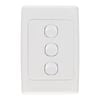 Deta White Vertical Triple Wall Switch
