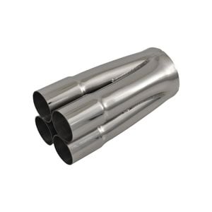 Outlaw Polished Stainless Steel 4 Into 1 Merge Collector - 4 X 1-1/2" ID, 3" Outlet, 7" Long