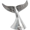 LVD Large Metal Whale Tail Decorative Sculpture 10x19cm Silver Chrome