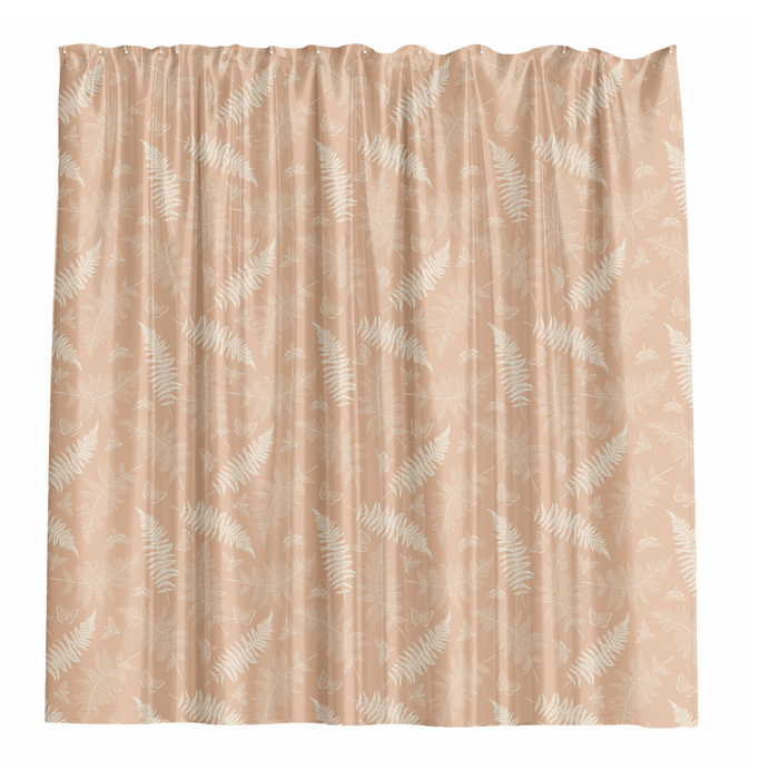 Barelli 210 x 180cm Long Drop Ferns Amberlight Polyester Shower Curtain