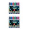 2x 6pc Artline Whiteboard Marker Pen Bullet Nib Set W/magnetic Case Asst. Colour