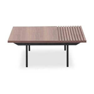 Modern Furniture TOZZI Square Coffee Tables 85cm - Walnut & Black