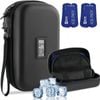 Catzon Insulin Cooler Travel Case with Temperature Display and 2 Reusable Ice Packs-Black
