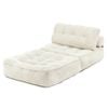 Ufurniture 3-in-1 Convertible Folding Floor Sofa Bed 90cm Corduroy Single Lounge Boneless Lazy Couch Beige