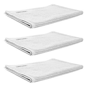 3x Bas Phillips Cairo Ribbed Towel Collection Cotton Bath Mat 78x48cm White