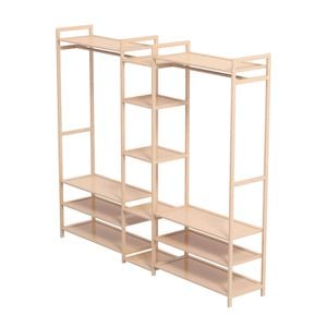 Milano Décor Multifunctional Bamboo Clothes Rack Storage Stand Organiser Oak