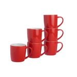 Argon Tableware Tea Coffee Ceramic Contemporary Coloured Mugs - 340ml - Pack Of 6