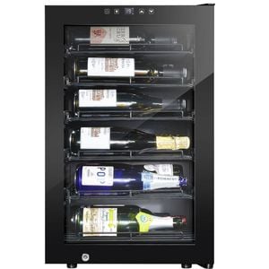Little Cave Label View 22 Bottle Single Zone Wine Fridge - Black
