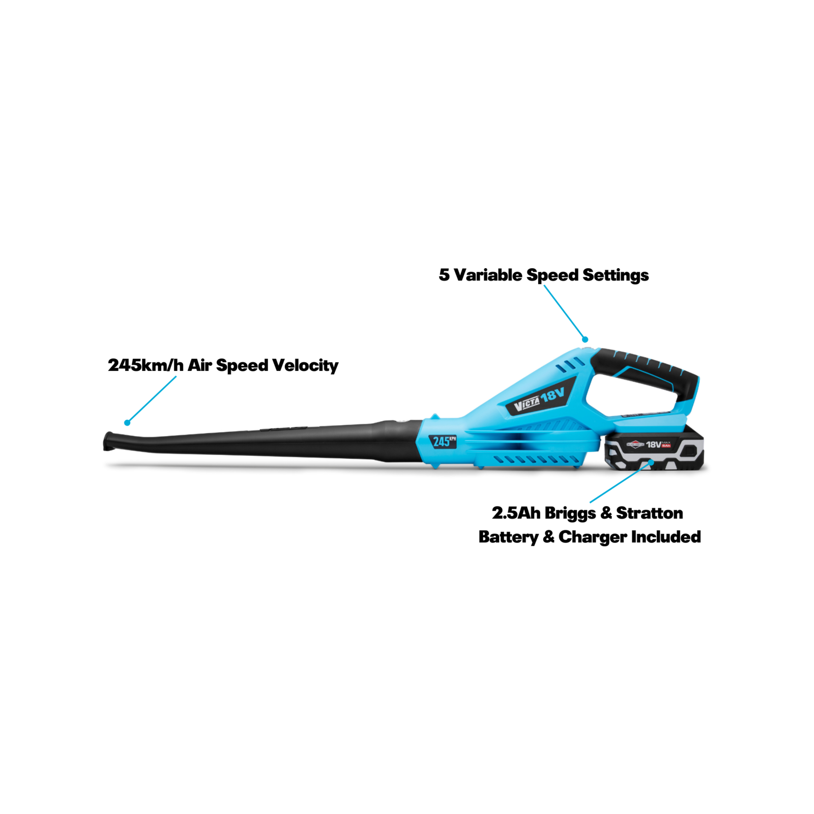 Victa 18V Blower Kit With 2.5Ah Battery And Charger Bunnings Australia