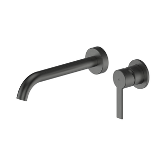 Greens Gunmetal Penny Wall Basin Mixer