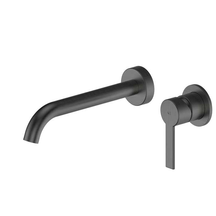 Greens Gunmetal Penny Wall Basin Mixer