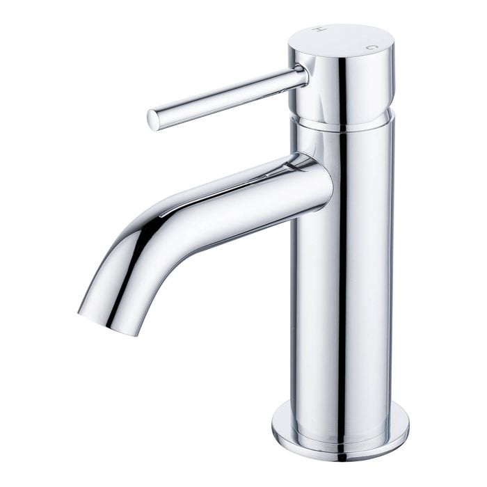 Mondella 25mm Chrome Resonance Pin Lever Curved Spout Basin Mixer