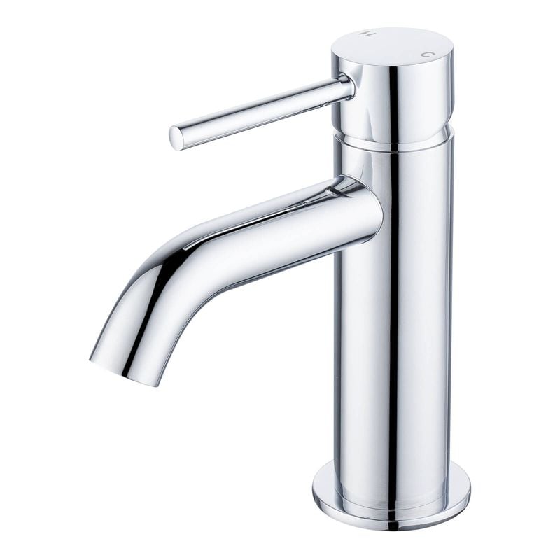 Mondella WELS 5 Star 6L/min 25mm Chrome Resonance Pin Lever Curved Spout Basin Mixer