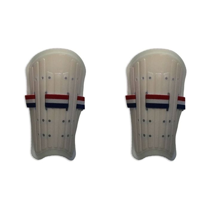2PK Reusch Senior Plastic Hook Loop Shin Pads Soccer Gear w/ Adjustable Straps