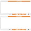 NRL Car Number Plate Frame - Set Of Two - West Tigers - Front/Back