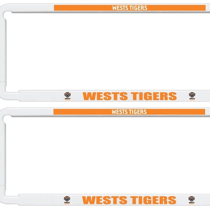NRL Car Number Plate Frame - Set Of Two - West Tigers - Front/Back