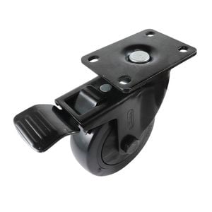 Easyroll 100mm Black PVC Swivel Castor With Brake