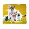 Animal Print Multi Colour Polar Fleece Throw Rug 125 x 150 cm Two Kitty Cats