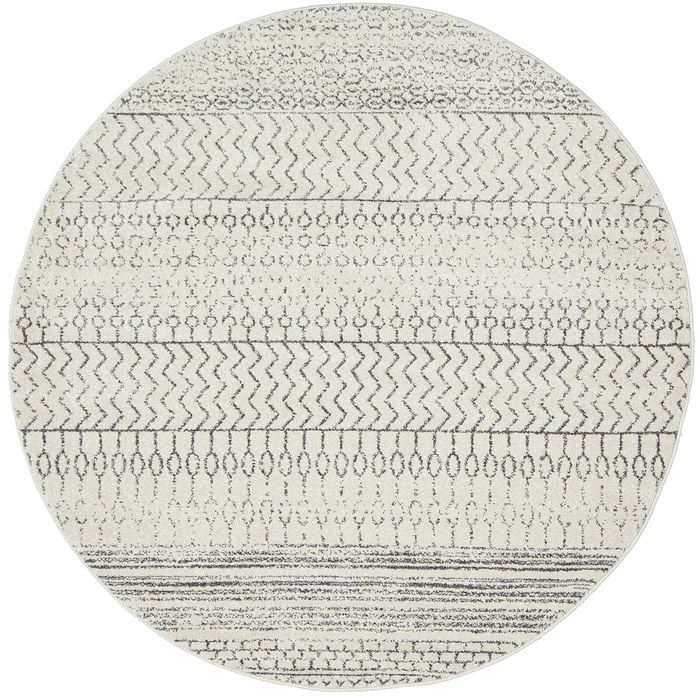 The Rug Connection Liu Harper Silver 240x240cm - Large Round Pet Friendly Indoor Rug