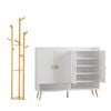 Artiss Shoe Rack Cabinet & Clothes Rack Set Storage Shelf White Pine