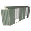 Build-a-Shed 0.8 x 4.5 x 2m Skillion Single Hinged Door Shed with Dual Single Hinged Side Doors - Green