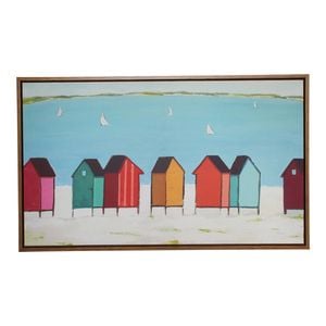 LVD Framed 60x100cm Canvas/Resin Cabanas Wall Art Display