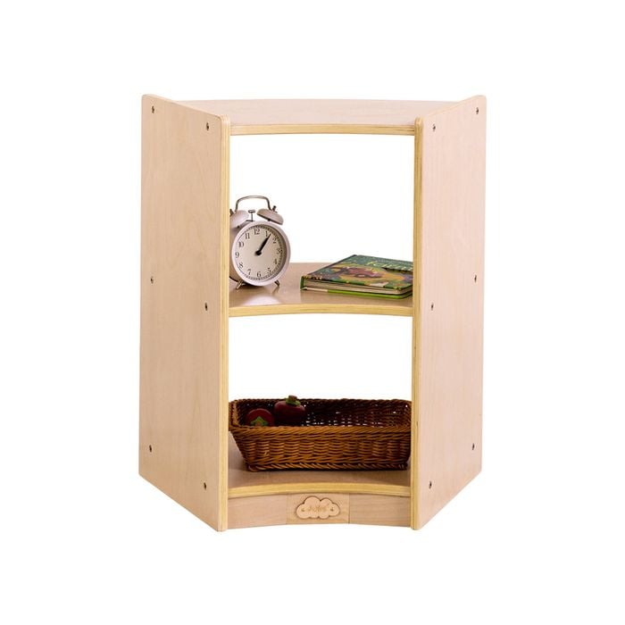 Jooyes Children Curved Shelf With Open Back - H60.5cm - Original Wood Colour | 54cm | Display Shelf