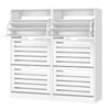 ALFORDSON 2x Shoe Cabinet Rack Flip Drawers White