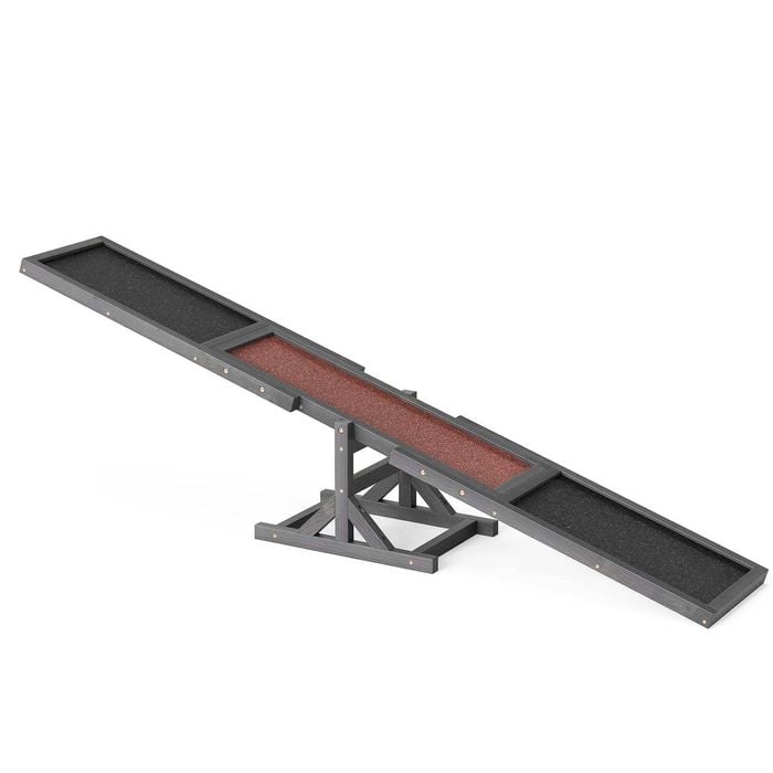 Costway Pet Seesaw Dog Agility Obedience Training Puppy Outdoor Play Grey