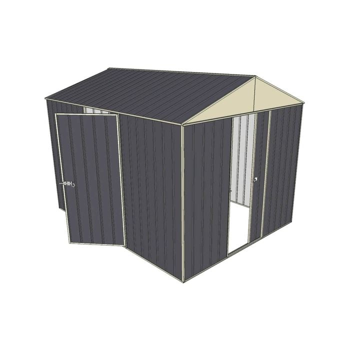 Build-a-Shed 2.3 x 3.0 x 2.3m Front Gable Dual Door Shed - Grey