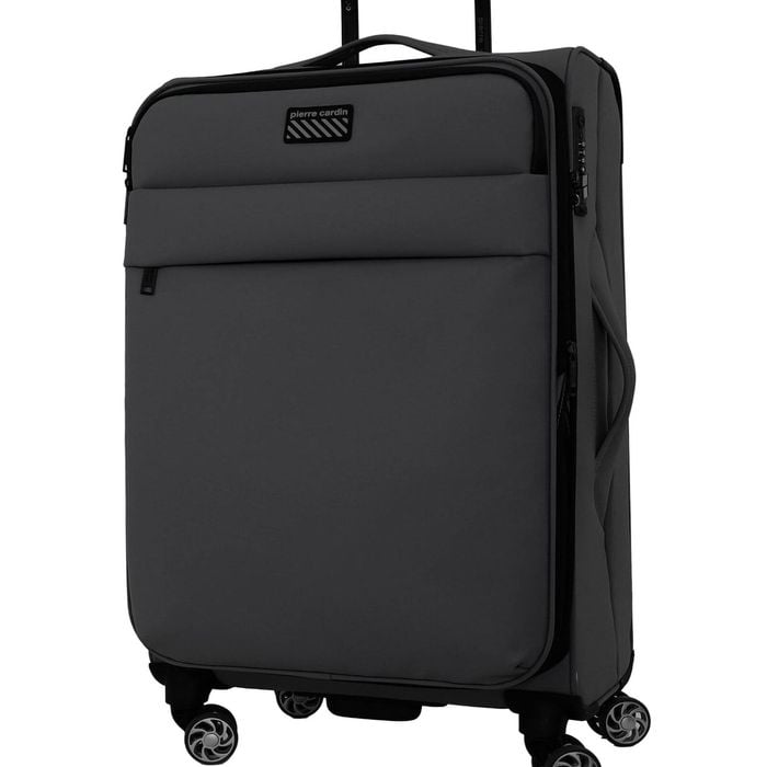 Pierre Cardin Soft Water-repellent Medium Suitcase Spinner Luggage Charcoal