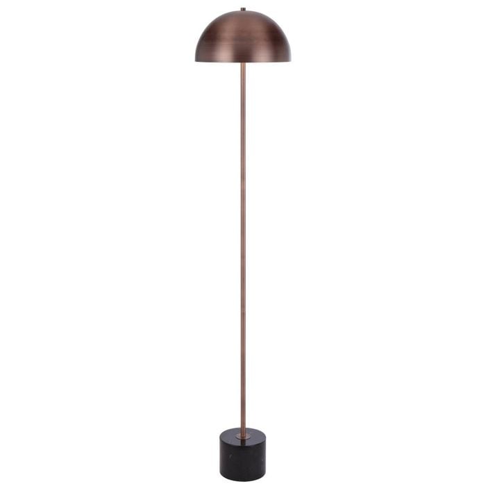 Telbix Domez Modern Standing Floor Lamp Light Foot Switch Metal Marble Black Marble Bronze