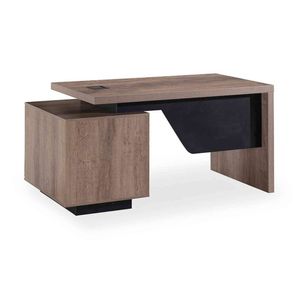 Modern Furniture KELLEN Executive Desk with Right Return 160-180cm Oak&Black