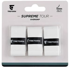 Tretorn Supreme Tour 3 Pack Overgrip Grip Tennis Pickleball Padel in White