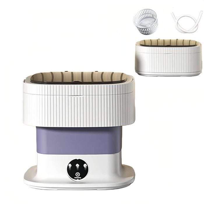 Catzon Portable Washing Machine 10L Foldable Mini Washer Spin Dryer-Purple