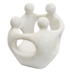Lvd Extra Large Circle Of Friends Cement Statue Home Decor 29.5x25.5x24.5cm