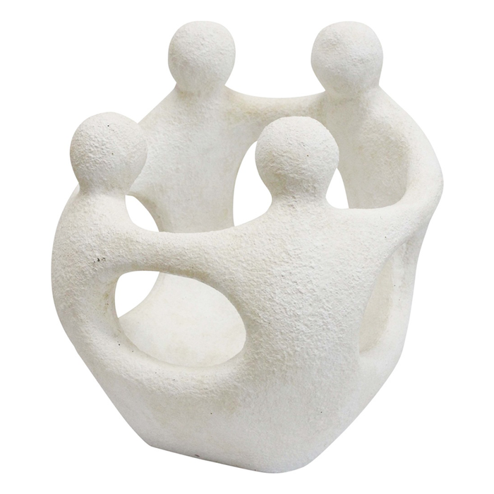 Lvd Extra Large Circle Of Friends Cement Statue Home Decor 29.5x25.5x24.5cm