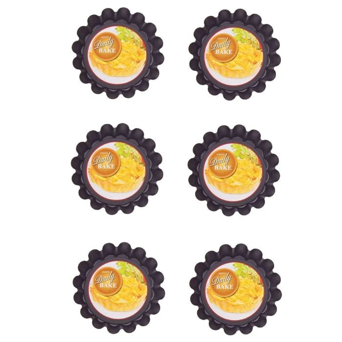 Daily Bake 12cm X 3cm Non Stick Mini Quiche Pan - Set Of 6