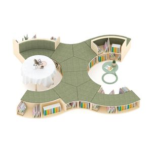 Jooyes Puzzle Series Modular Reading Lounge with Storage and Seating Set